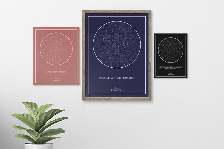 Mappa stellare personalizzata su pannello fotografico