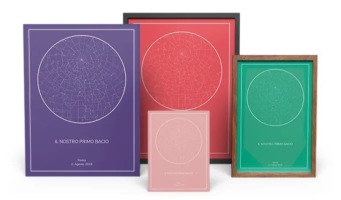 Stampa personalizzata della mappa stellare - Un'idea regalo meravigliosamente colorata